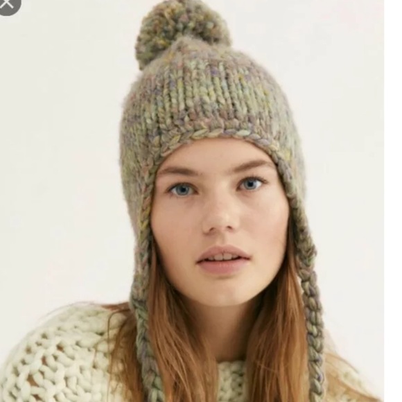 NEW Free People Fox Trot Trapper Winter Hat Green Z392-1 - Picture 2 of 4